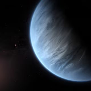 Une vue d'artiste de l'exoplanète K2-18b. © ESA, Hubble, M. Kornmesser